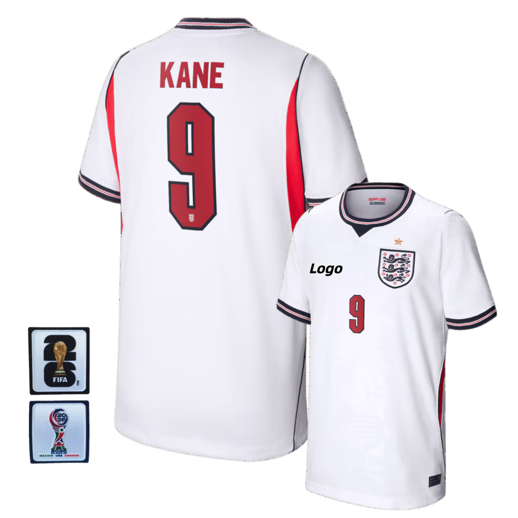 Fans Edition England  2026/27 Men'S England Home Short Sleeves Football Jersey T-Shirt