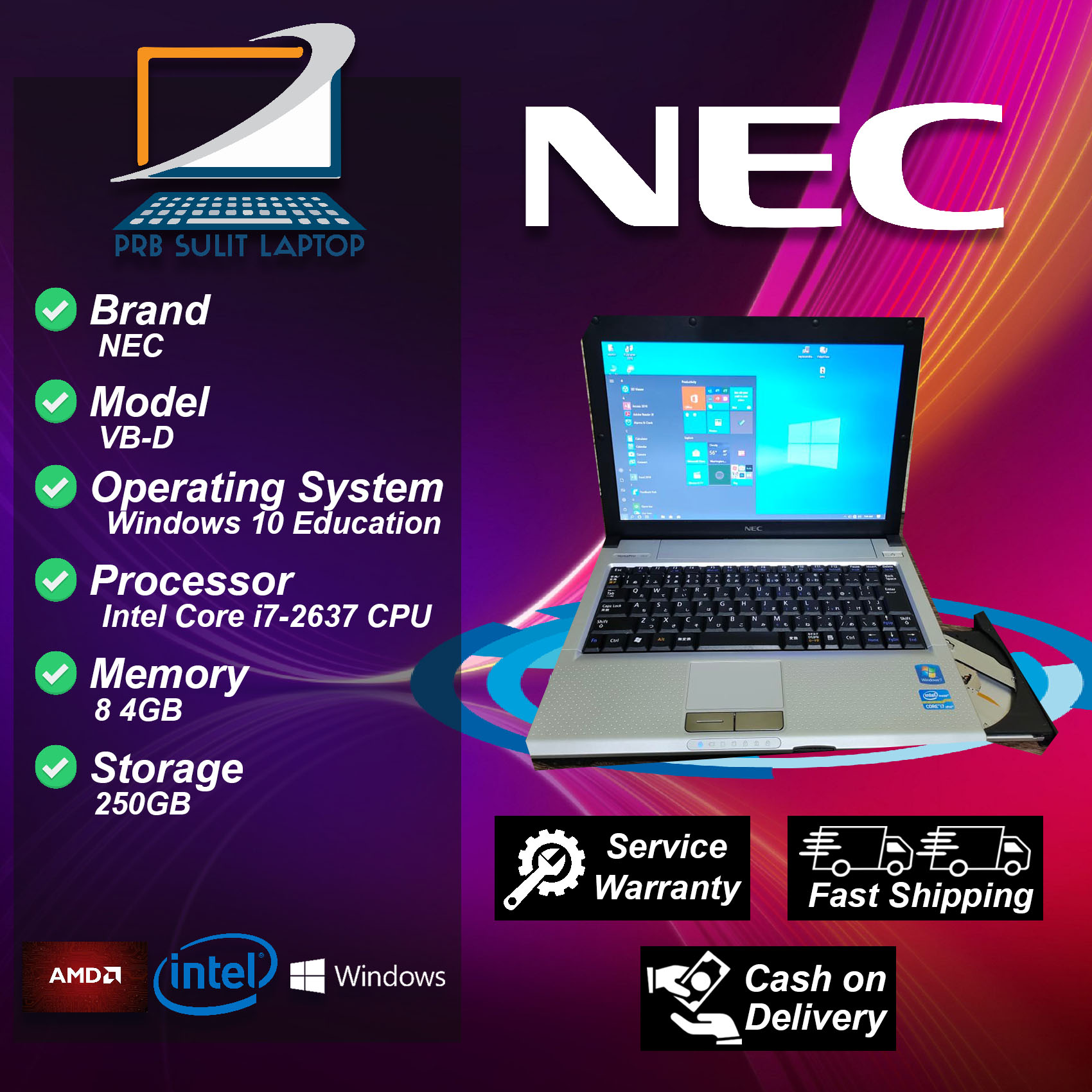 ■α NEC VersaPro VK17HB-D Core i7 2637M 1.70GHz メモリ4GB HDD250GB Windows10 Pro 64bit 無線LAN搭載 12.1inch 動作確認済 Used]NEC VersaPro Core i7 2637M⁄1.70GHz⁄Memory 4GB⁄SSD 128GB⁄Win10