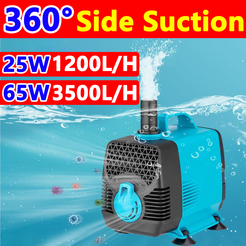 65W ABS Shell Aquarium Water Pump with 4-in-1 Functions