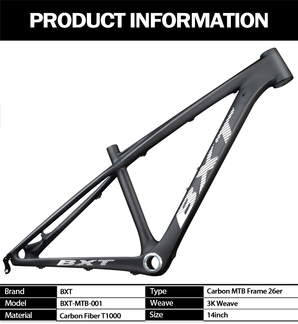 BXT 26er MTB Mountain Bike Frame 14inch Full Carbon Kids Bike Frame 160mm Disc Brake T1000 Carbon Fiber MTB Bicycle Frame 26er Bicycle 26 26Inch Bike 26 Inch Bmx Bike Lazada Lazada PH