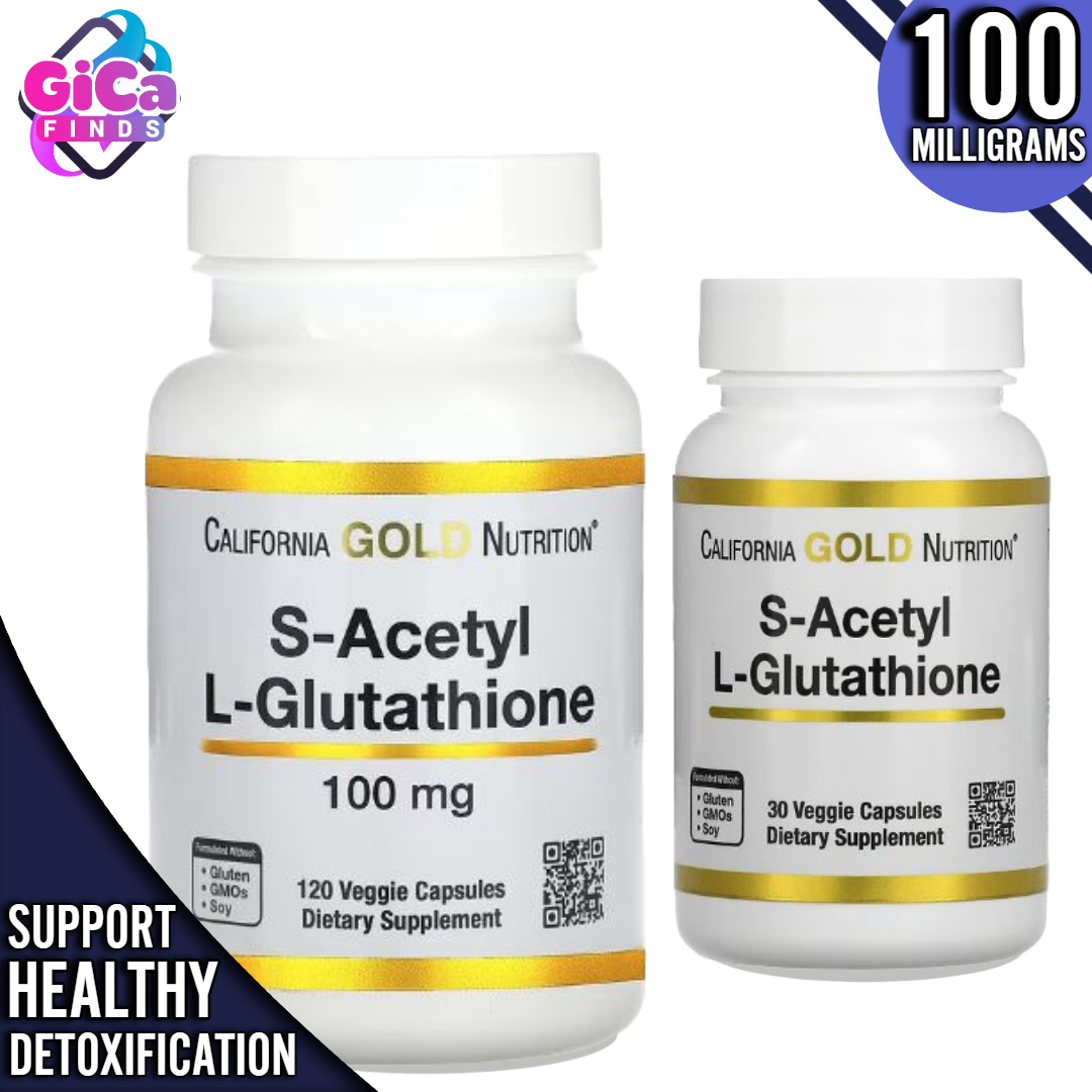 California Gold Nutrition, S-Acetyl L-Glutathione, 100 mg, 120 or 30 Veggie  Capsules