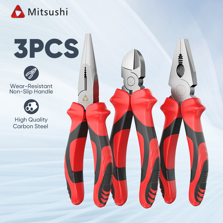 Mitsushi MIT-PCL3 6 inches 3 Pcs. Pliers Set Cutter / Long Nose /  Combination