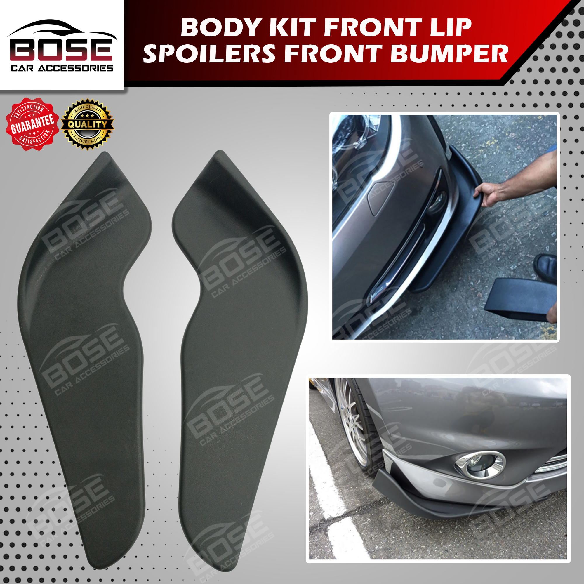 TURBOREVS 2.5m Carbon Fibre Bumper Guard Lip Protector - Universal Splitter Side Spoiler