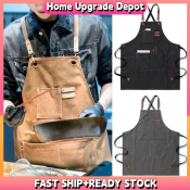Waterproof Canvas Apron for Kitchen, Grill, Bar, and Beauty