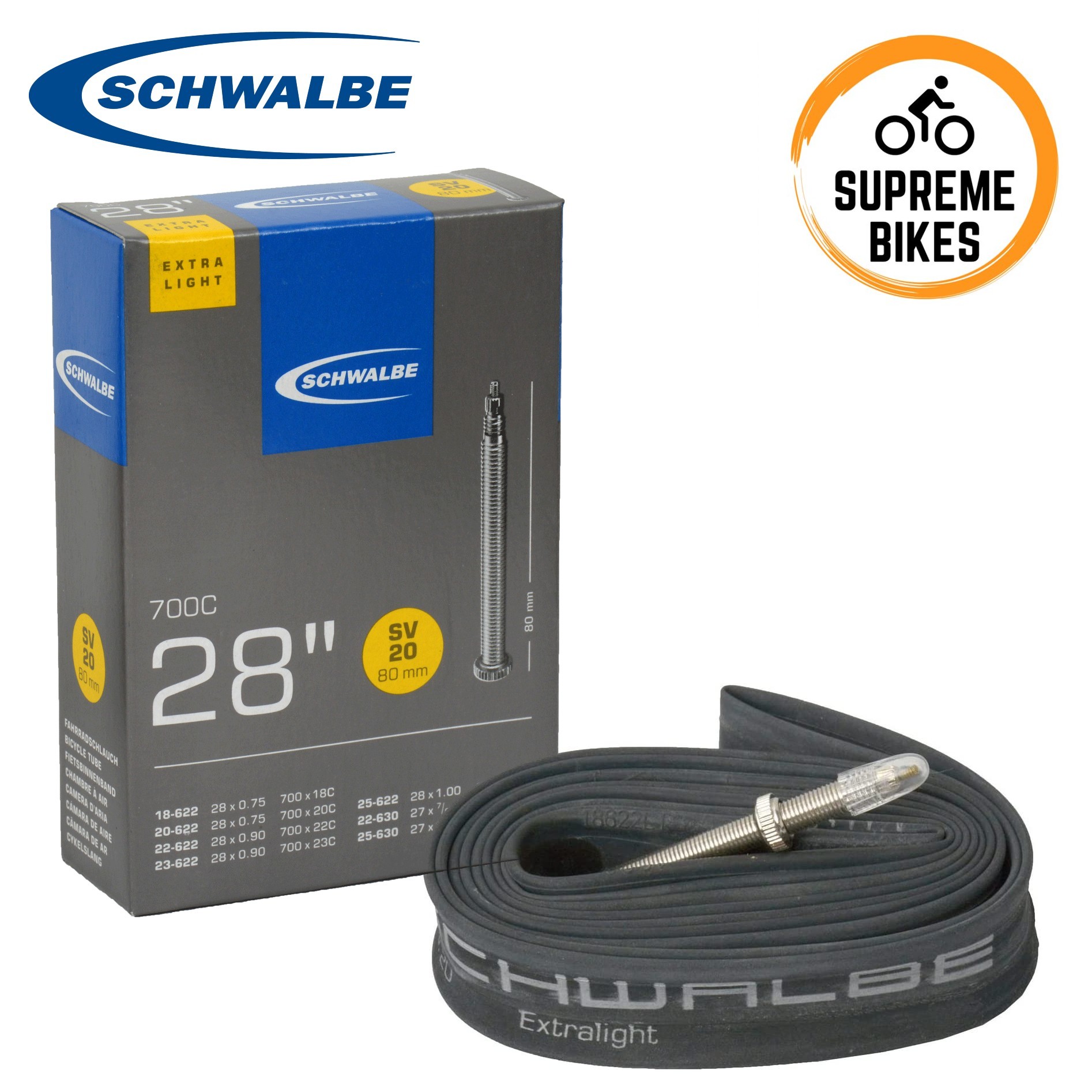 schwalbe 28 inch inner tube