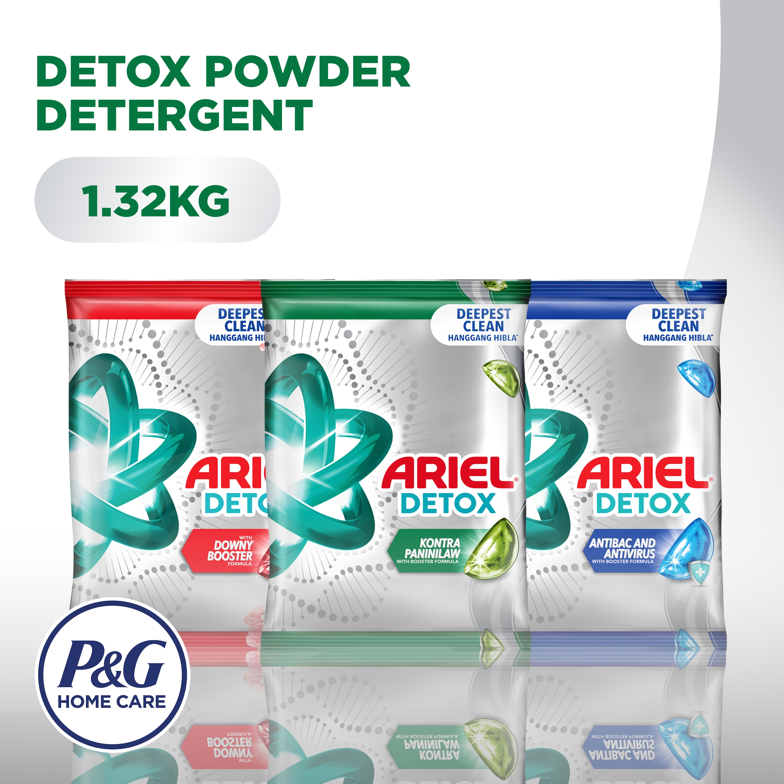 Ariel Detox Power Booster Detergent - 1.32KG Pouch