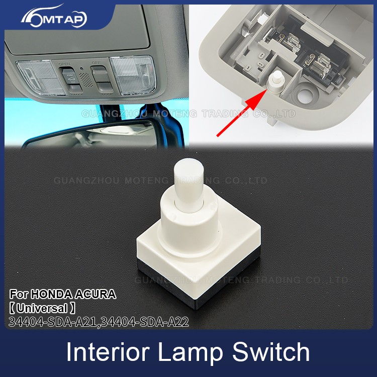 2x Uauto1 Dome Lamp Switch With LED – Fits Honda Odyssey, CR-V, Pilot, Accord 2005-2012 – OEM 34404-SDA-A21 Style