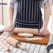 26cm Wooden Rolling Pin - Professional Dough Roller - Essential Kitchen Utensil Tool used by Bakers & Cooks for Pasta, Cookie Dough, Cake, Pastry, Pizza, Fondant, Chapatti, Pie