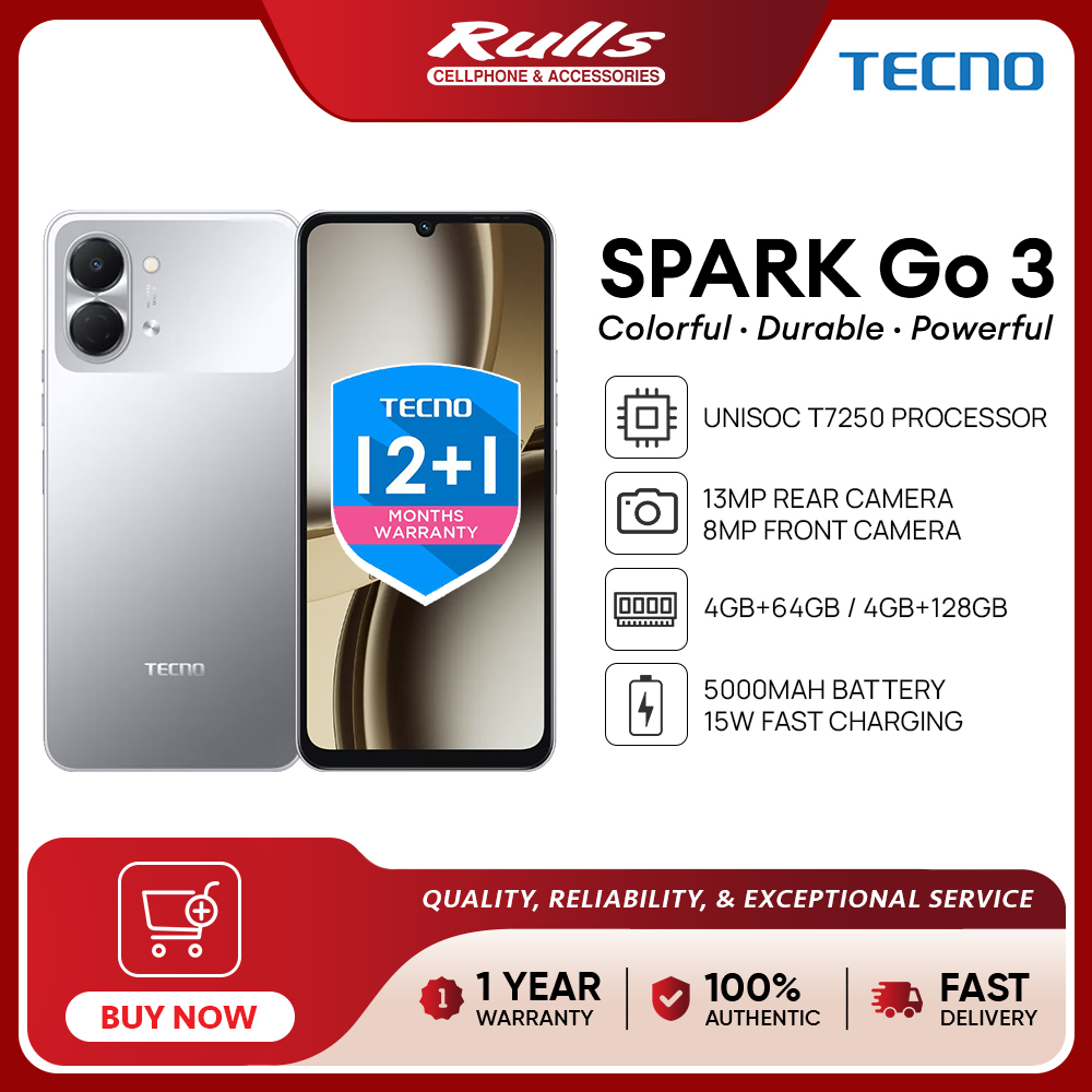 TECNO SPARK Go 3 (4+128GB) Smartphone / UNISOC T7250 Processor / 120Hz 6.75" HD+ Display / 13MP AI Camera / 5000mAh Battery / 15W Fast Charging - Image 4
