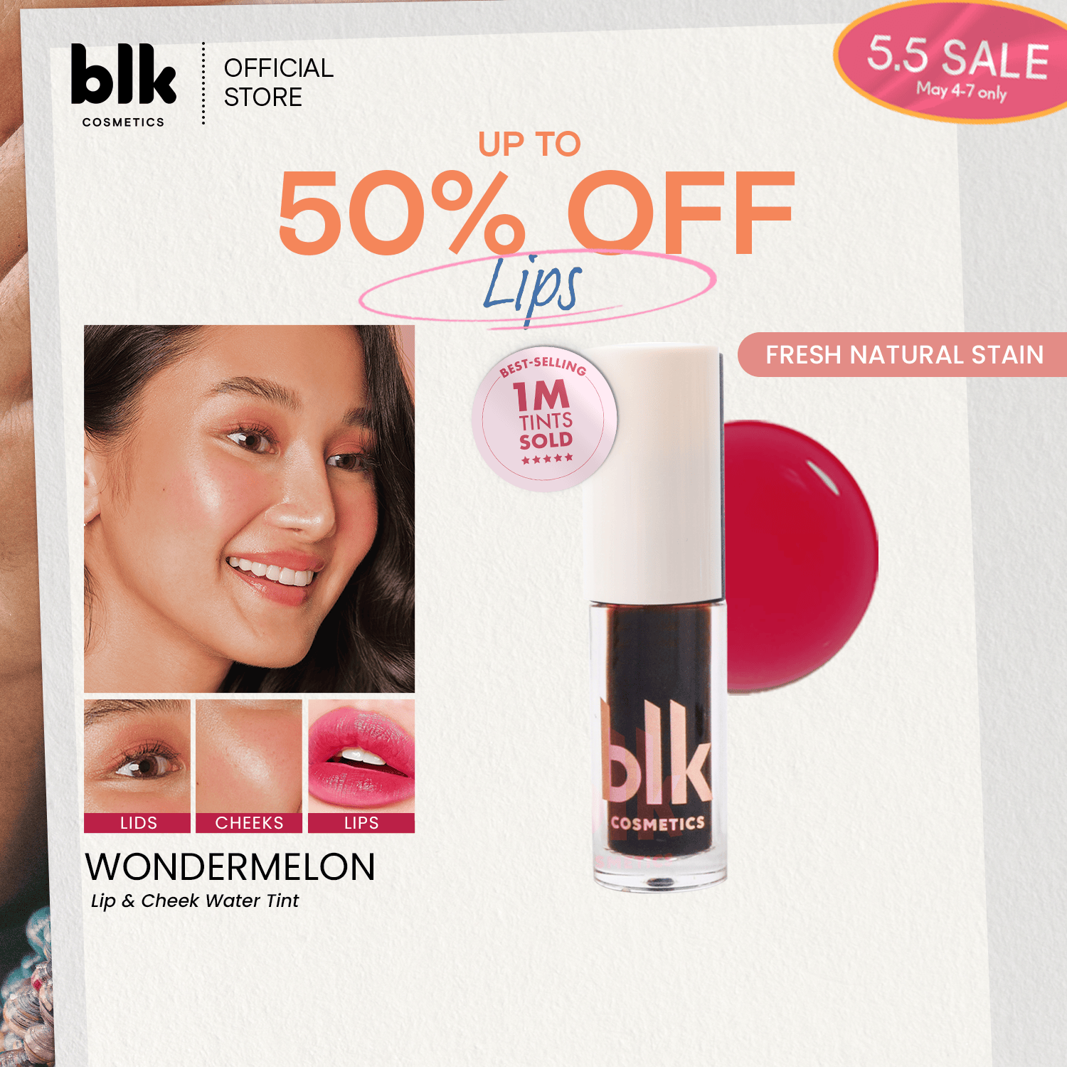 Discount on BLK Cosmetics  shoes - SKU: blk cosmetics fresh lip and cheek water tint wondermelon