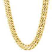 Men's 18k Saudi Gold Double Cuban Chain Necklace