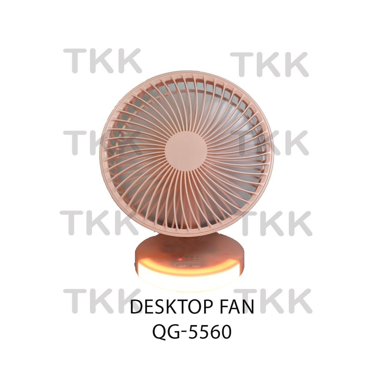 Tkk Qg 5560 Qg 5590 Portable Table Lamp Desktop Rechargeable Usb Fan With Led Reading Light Lazada Ph