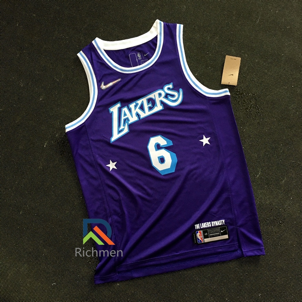 Men's Los Angeles Lakers LeBron James #6 Nike Purple 2021/22