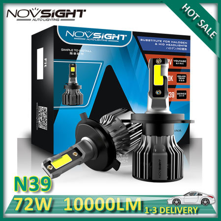 NOVSIGHT 72W LED Headlight Bulbs - High/Low Beam, Car White