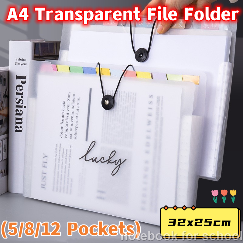 Eclet 5 A4 Document File Folder Bag, Transparent Envelope Holder Storage  Case, Snap Button Organizer, Clear Flower Plastic Container for Papers,  Stationery - 5 Pack Rs. 84 