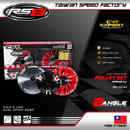 RS8 Pulley Set With Drive Face Mio I 125/ Soul I GT V4.2