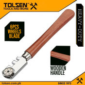 Tolsen 6 Blade Glass Cutter   Wooden Handle 41030