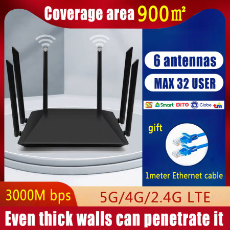 LTE Cat12 WiFi 6 Router with 6 Antenna, 3000Mbps