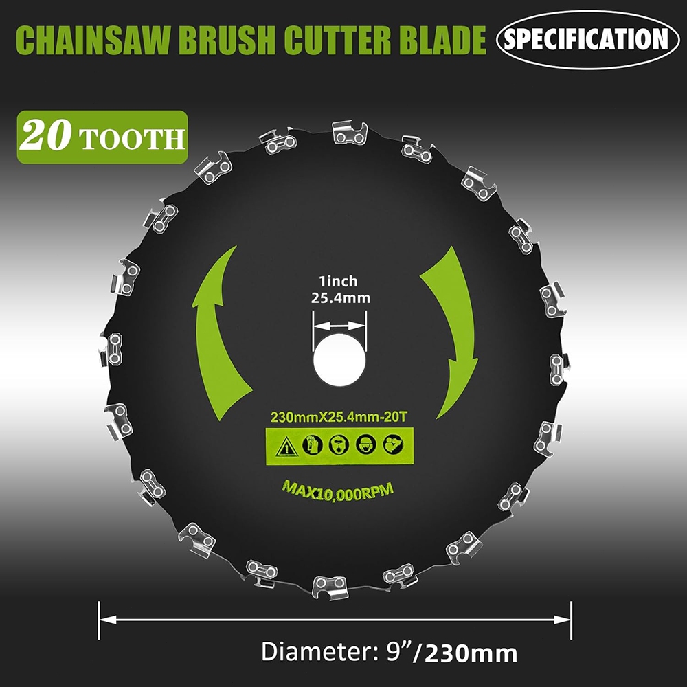 Triangle Brush Cutter Blade,Durable Manganese Steel Trimmer Blade with Serrated Edges,255mm Weed Eater Blade Kit for String Trimmers - Image 3