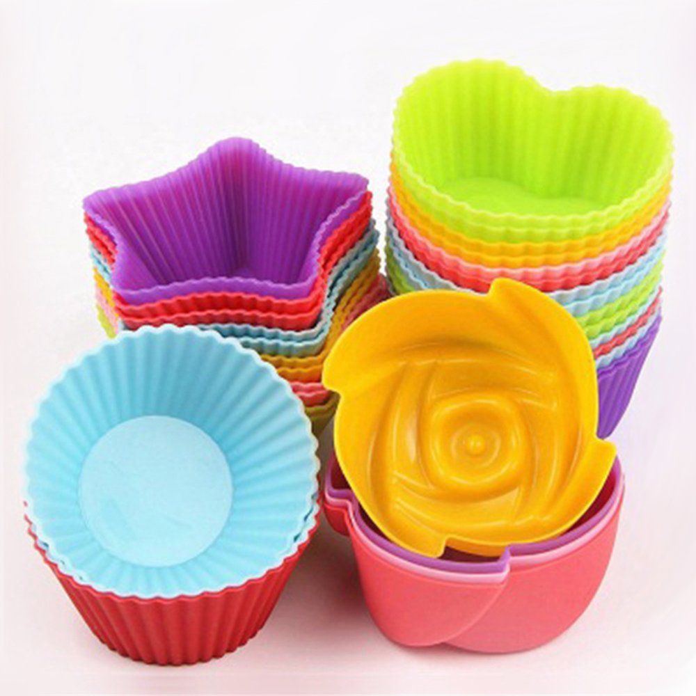 1PCS Silicone Muffin Cupcake Mold Round Shape Silicone Cupcake Cups Mould  Bakeware Maker Mold Tray Baking Cup Liner Molds