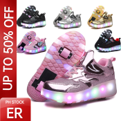 LED Roller Sneakers for Kids - Double Wheel Light-Up Shoes