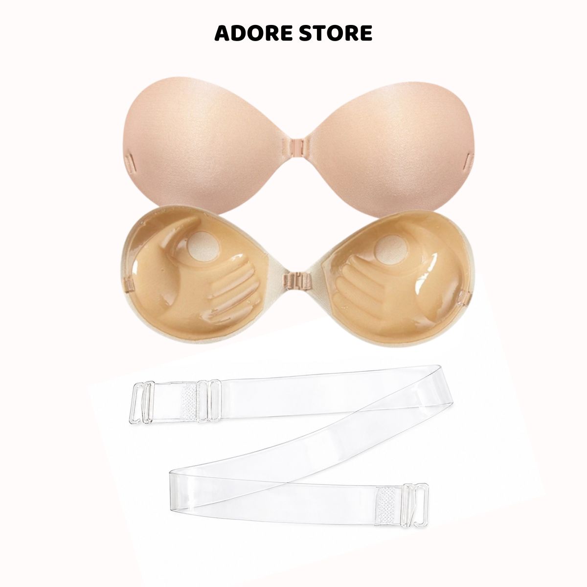 ADORE Bra Palm Shape Pushing Lifting Up Adhesive Bra Breathable Design Anti Drop Reuseable Nonwove - Image 3