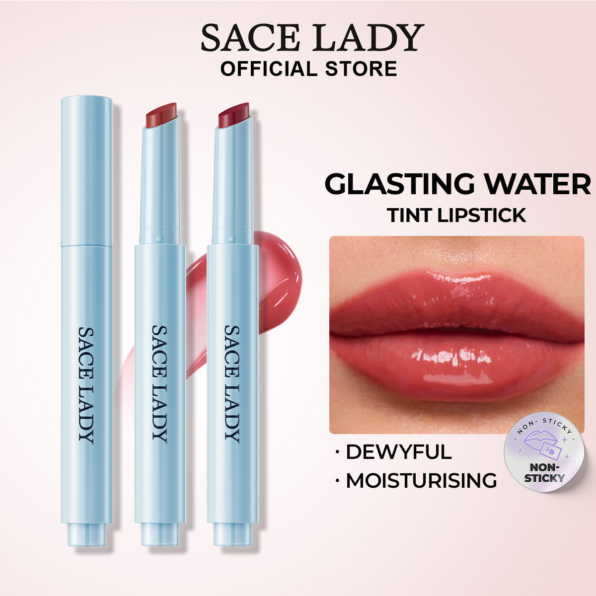 Discount on SACE LADY  shoes - SKU: SACE LADY Glasting Gloss Lipstick VE Moisturizing Lip Gloss-balm Watery Non-sticky Lips Makeup