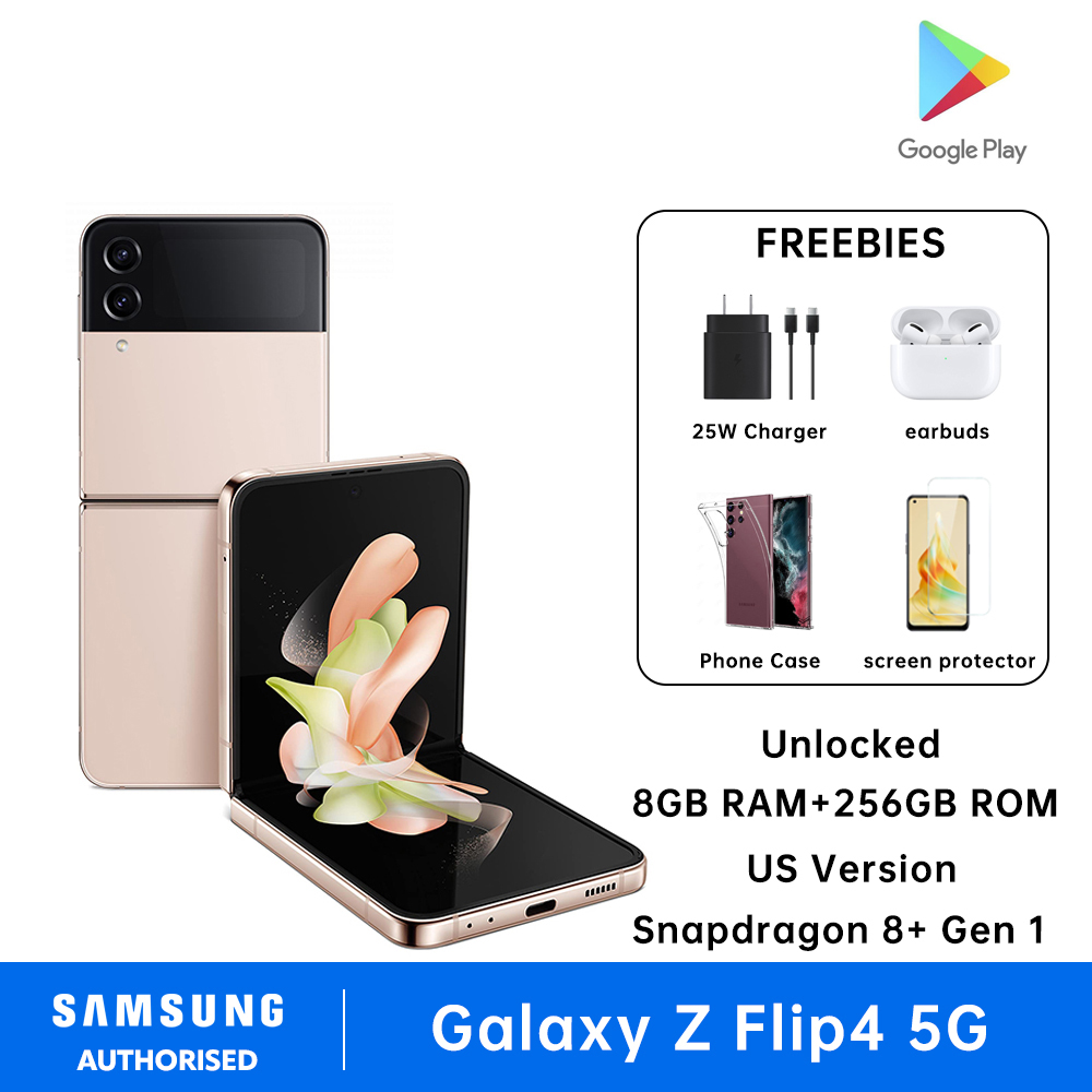 Samsung Galaxy Z Flip4 5G 8GB RAM + 256GB ROM SM-F7210 Snapdragon 8+ Gen 1 Single SIM with Free 25W Fast Charger