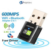 PQOTjYrJ 600Mbps USB Wifi Dongle with Bluetooth