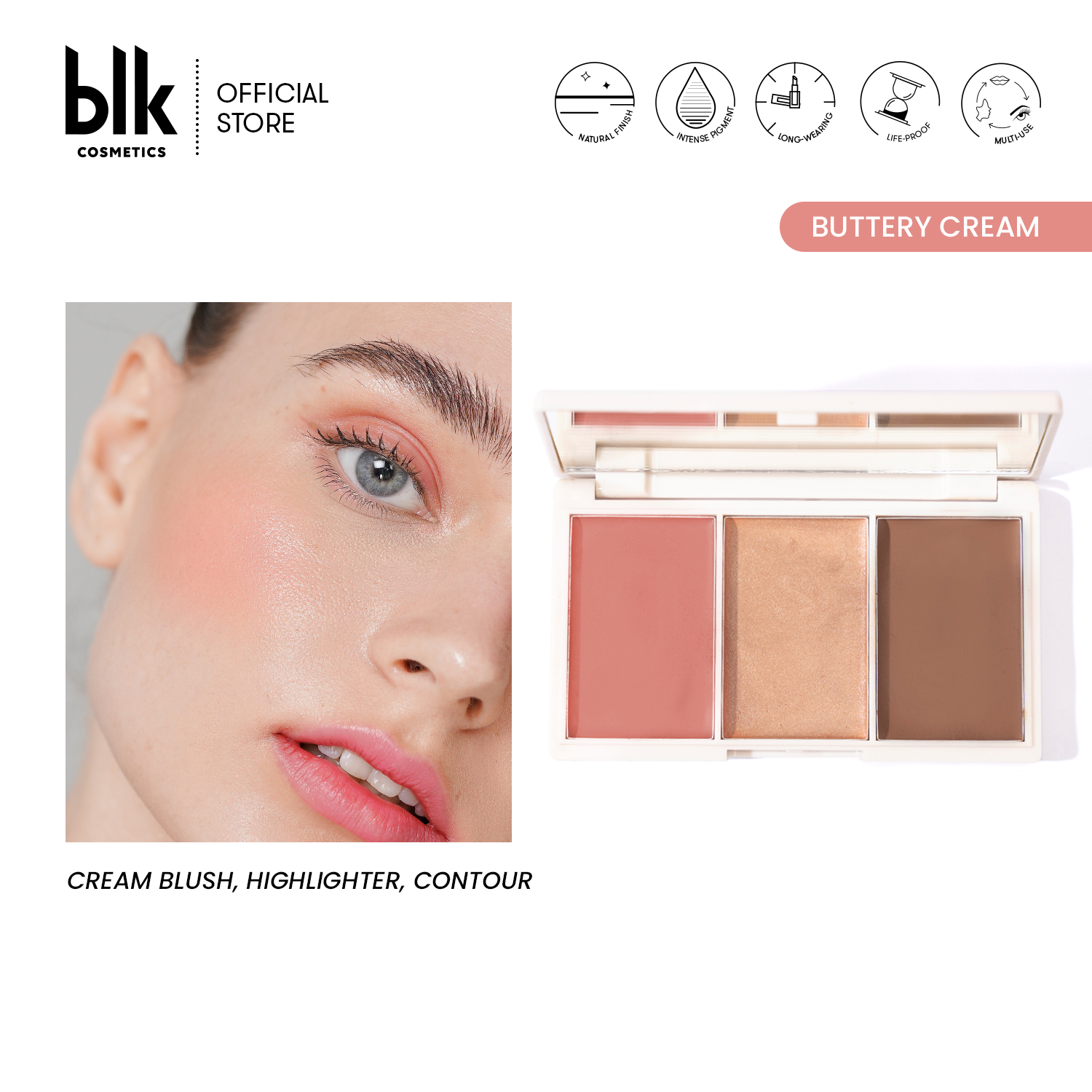 Discount on Blk Cosmetics  shoes - SKU: Blk Cosmetics Daydream Cream Blush, Highlighter And Contour/Bronzer Multipalette