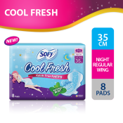 SOFY Cool Fresh Night Wing 35 cm - 8 pads