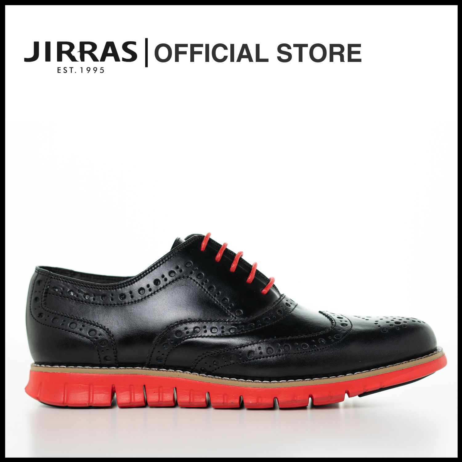 JIRRAS Men Wingtip Oxford Shoes Genuine Leather Filipino Handcraft Red Sole Nimrod Presyo 2,895 Piso*Libreng Shipping