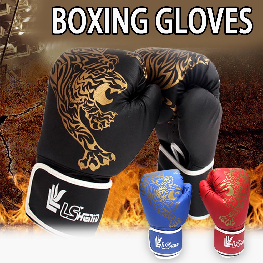 Professional PU Leather Boxing Gloves for Adult Men and Women