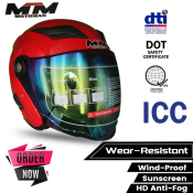 MTM Full Face Motorcycle Helmet with Sunscreen, Spider Design