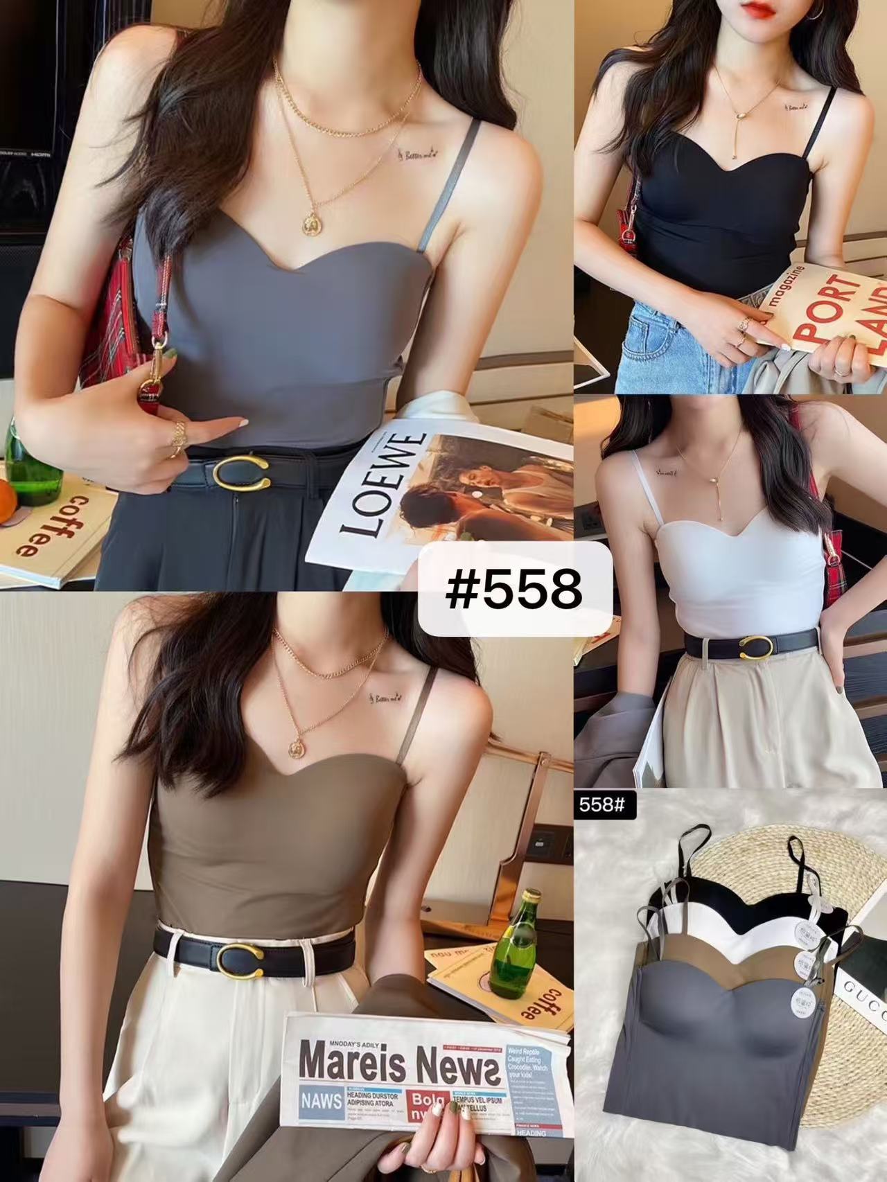 womenbra with foam Korean sexy push up bralette cotton u knitted Crop Tops #558