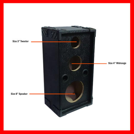 3 WAY SPEAKER BOX SIZE 8" - GOOD QUALITY PARTICLE BOARD