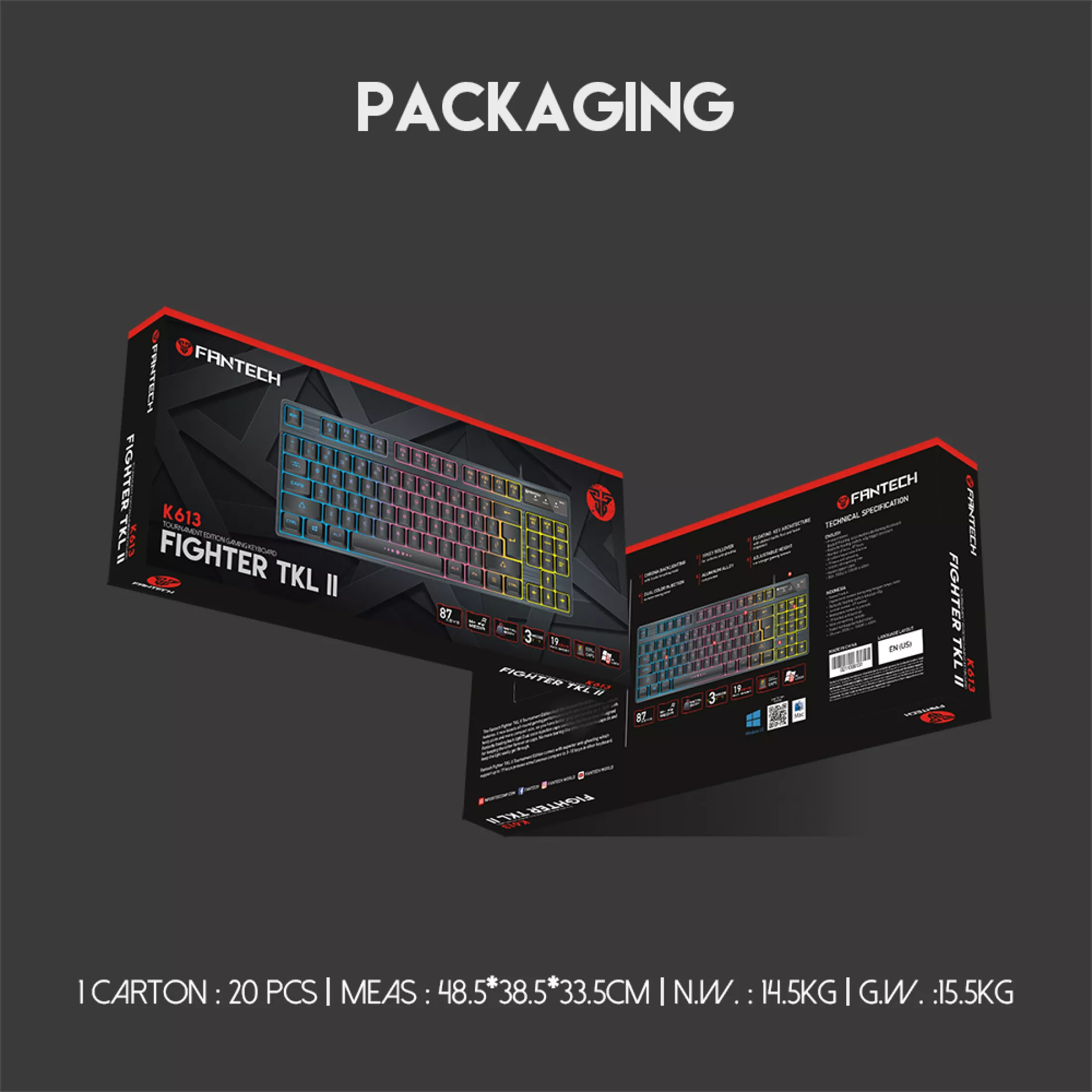 Fantech K613 Fighter TKL II Tournament Edition Gaming Keyboard - Black 7 Fantech K613 Fighter TKL II Tournament Edition Gaming Keyboard - Black