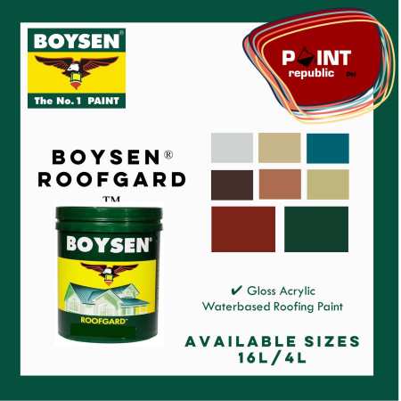 BOYSEN Roofgard Roofing Paint All Colors - 4L / 16L Size