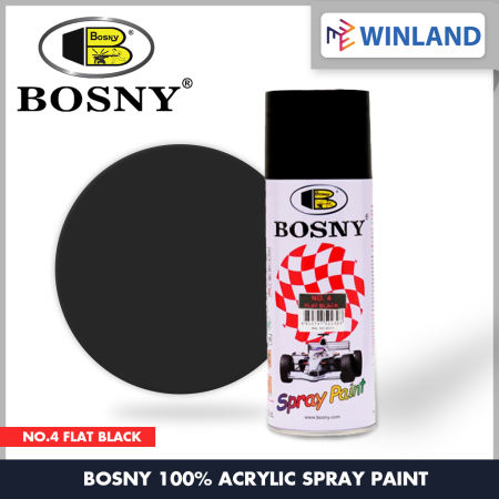 Bosny Flat Black Acrylic Spray Paint - Pylox bosny