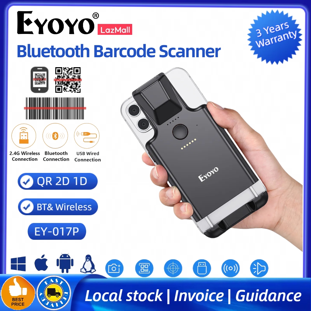 Eyoyo EY-011 Wireless 2D QR Barcode Scanner with Adjustable Stand
