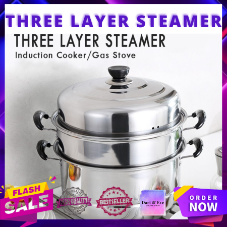 3-Layer Stainless Steel Steamer Pot Set by 