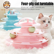 Four-tier Turntable Cat Toy - Pet Intellectual Track Tower