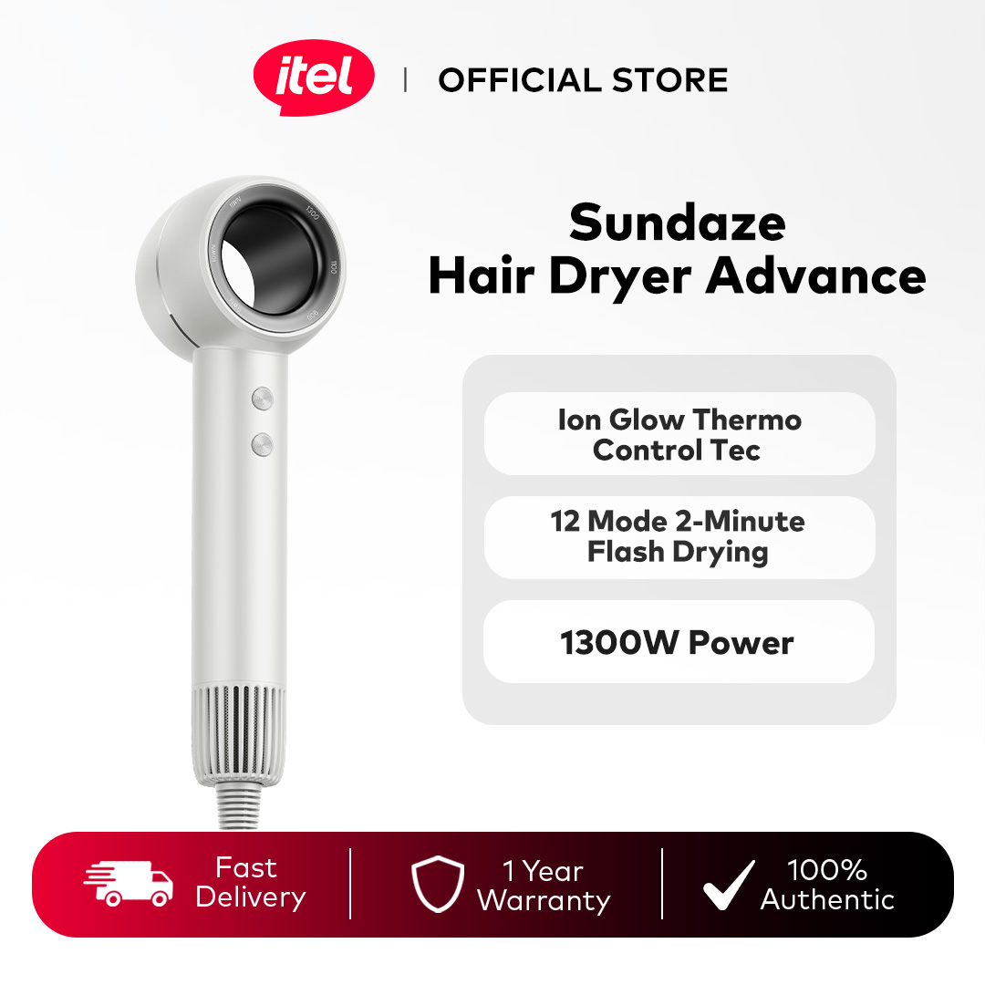 Itel IHD-73 Hair Dryer / Ion Glow Thermo Control Tec / 12 Mode 2-Minute Flash Drying / 1300W Power