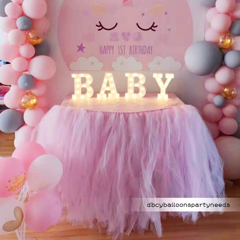 Baby Tutu Table Skirt High Chair Tulle Skirt Baby Shower