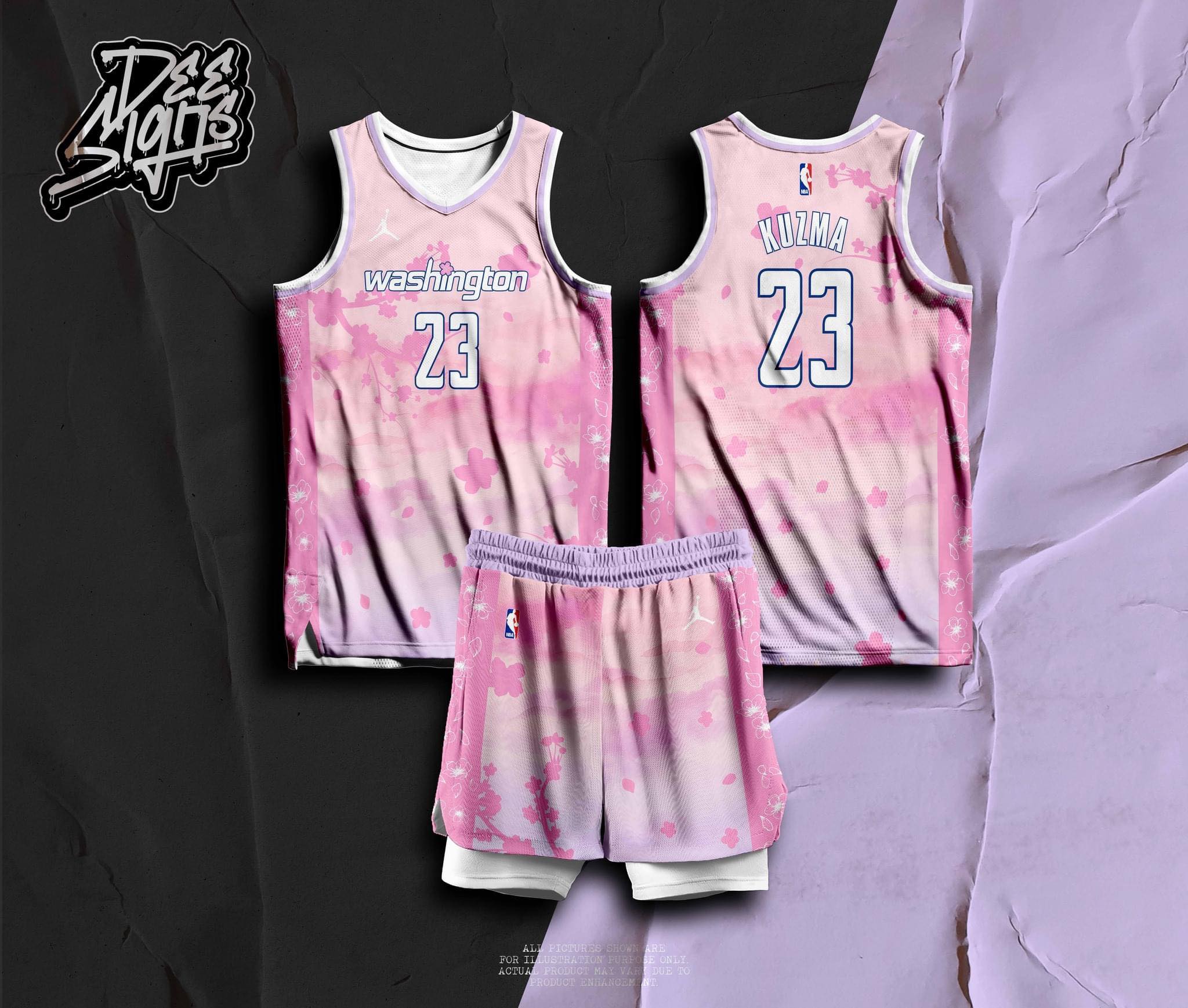 Nike Wizards Custom Men's 2022-23 City Edition NBA Jersey - Cherry Blossom  Pink