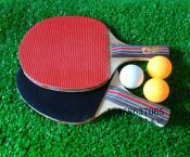 Ping Pong Paddle Set: 2 Bats & 3 Balls