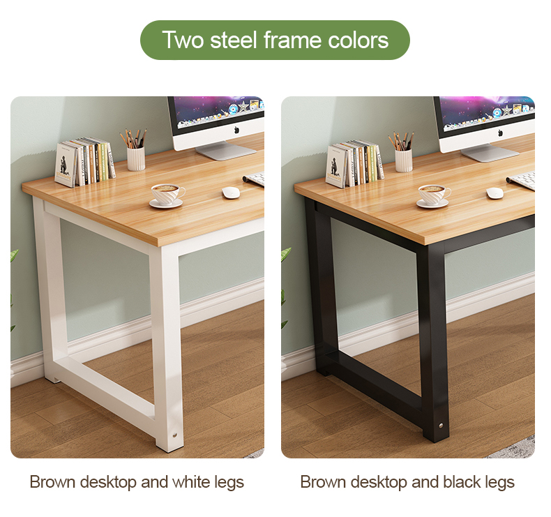 120cm x 60cm x 74cm】Home Office Desk Table Computer Desk Furniture Solid  Wood + Stainless Steel