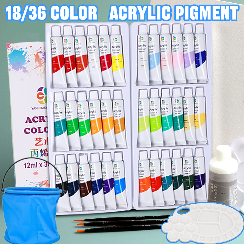 Professional Acrylic Paints Art Set 12/18/24/36 Colors 12ml Tubes Artist  Drawing Painting Pigment