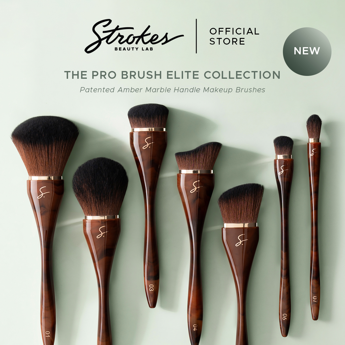 Discount on Strokes Beauty Lab  shoes - SKU: Strokes Pro Brush Elite - Amber Series [Soft Faux Goat Hair, Ergonomic makeup brushes]