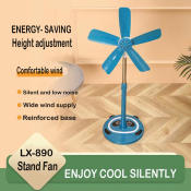 LX-890 20" Cute Stand Fan: Portable Electric Cooling Fan